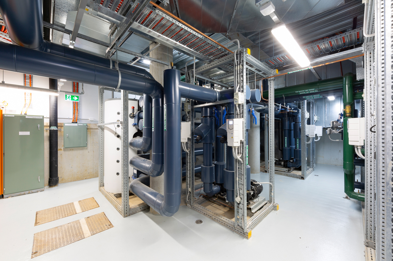 The basement central plant plant room located 12m below ground.